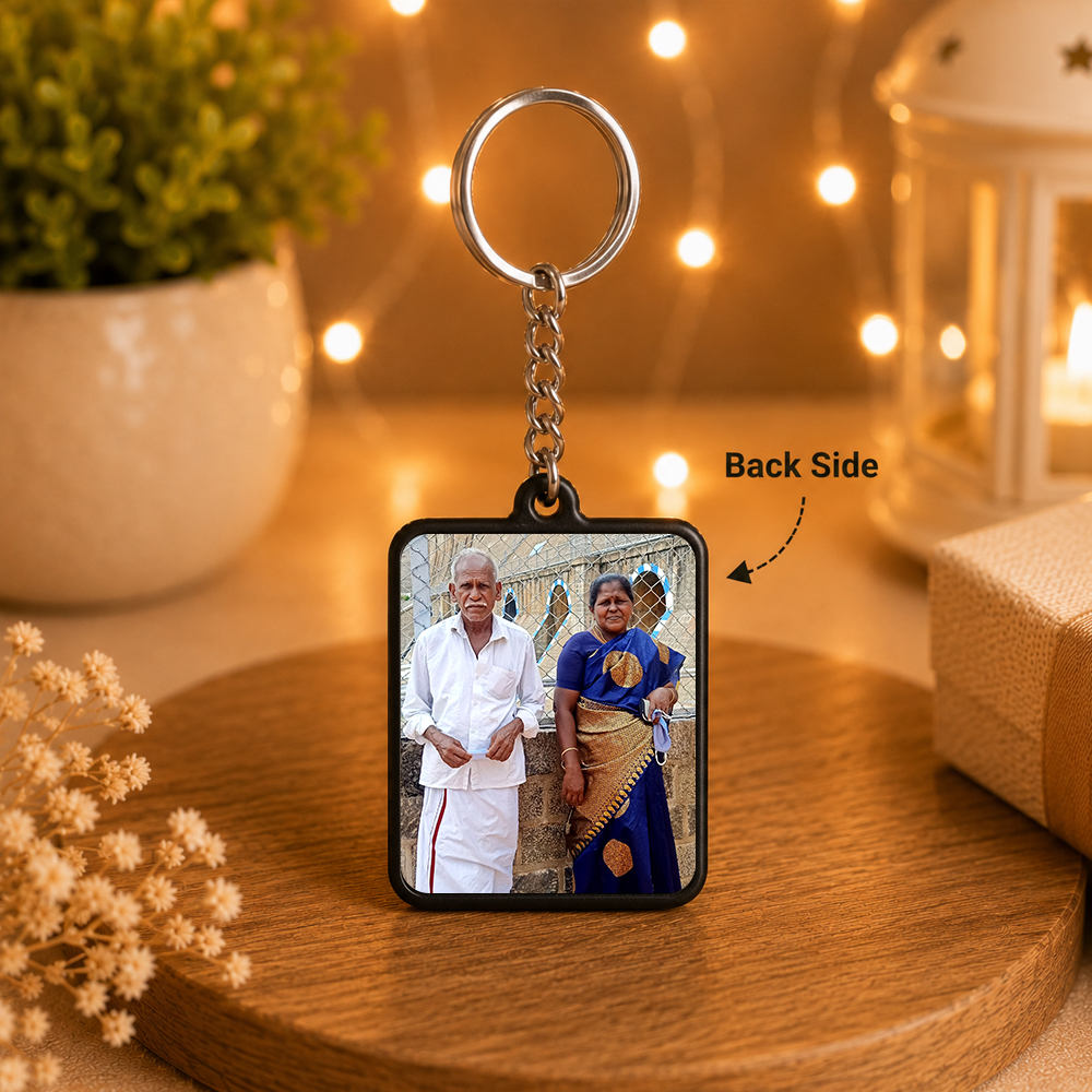 Double-Sided Plastic Photo Keychain