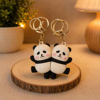 Couple Panda Magnet Keychain