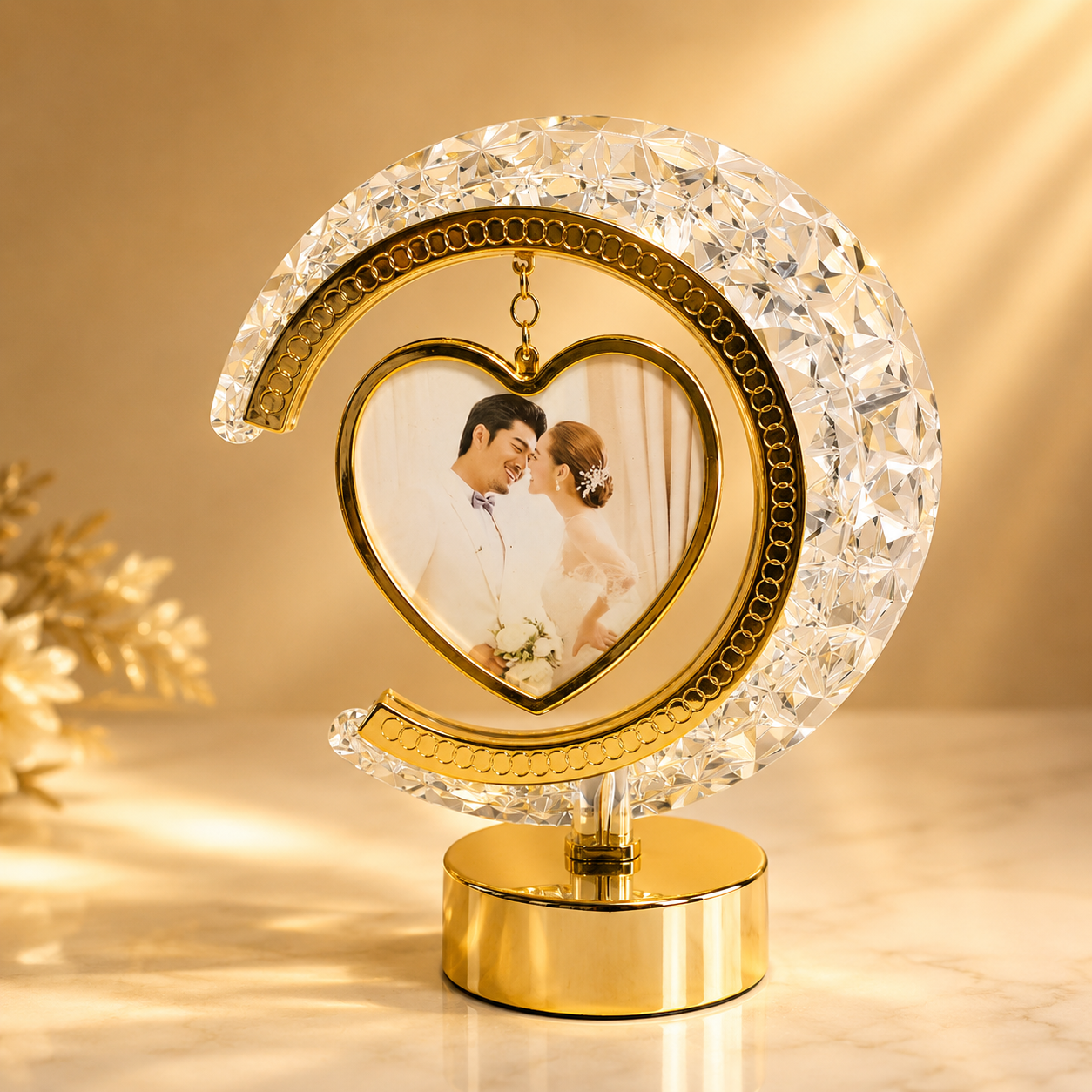 Half Moon Crystal LED Photo Lamp