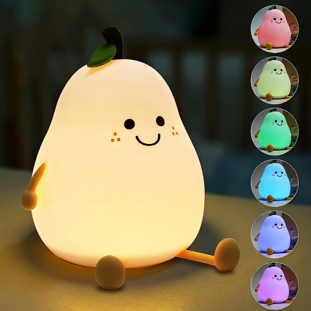 PearGlow Silicone Night Lamp