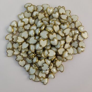 White Pearl Kundan Heart Shape